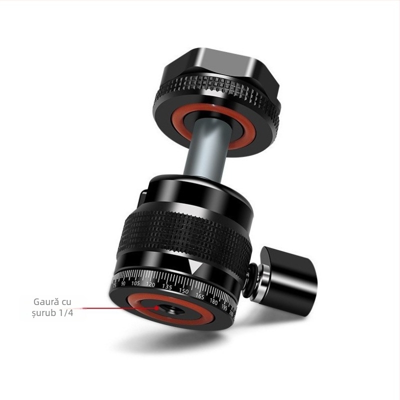 Suport pentru cameră SLR pentru blitz extern și monitor, filet 1/4, aliaj de aluminiu, rotație orizontală 360°, rotație verticală 90°, greutate 300 g
