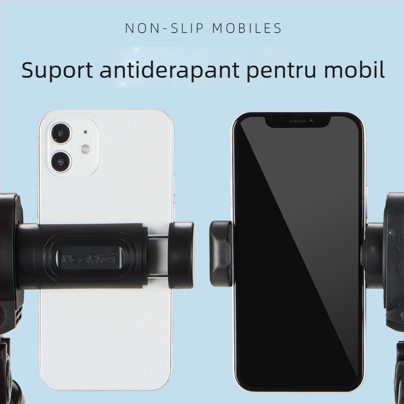 Trepied NP8810 cu 3D PTZ, aliaj de aluminiu, sarcină 6-10 kg, include clip pentru telefon