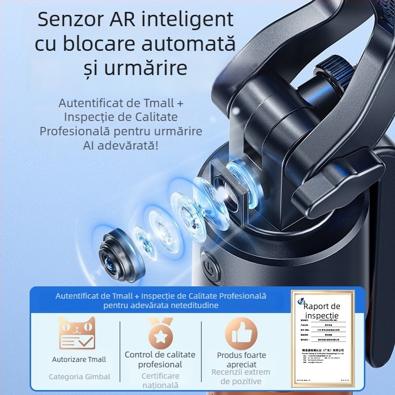 Esper Stabilizator inteligent pentru telefon cu recunoaștere facială încorporată — fără instalare, ABS aluminiu, 360° pan/tilt, 270° limită rotație