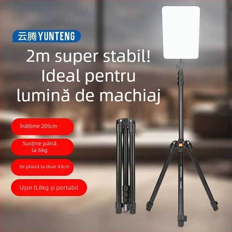 Yunteng 5228 Trepied pentru fotografie din aliaj de aluminiu, design anti-pliere, cap adaptor, sarcină 2-5 kg