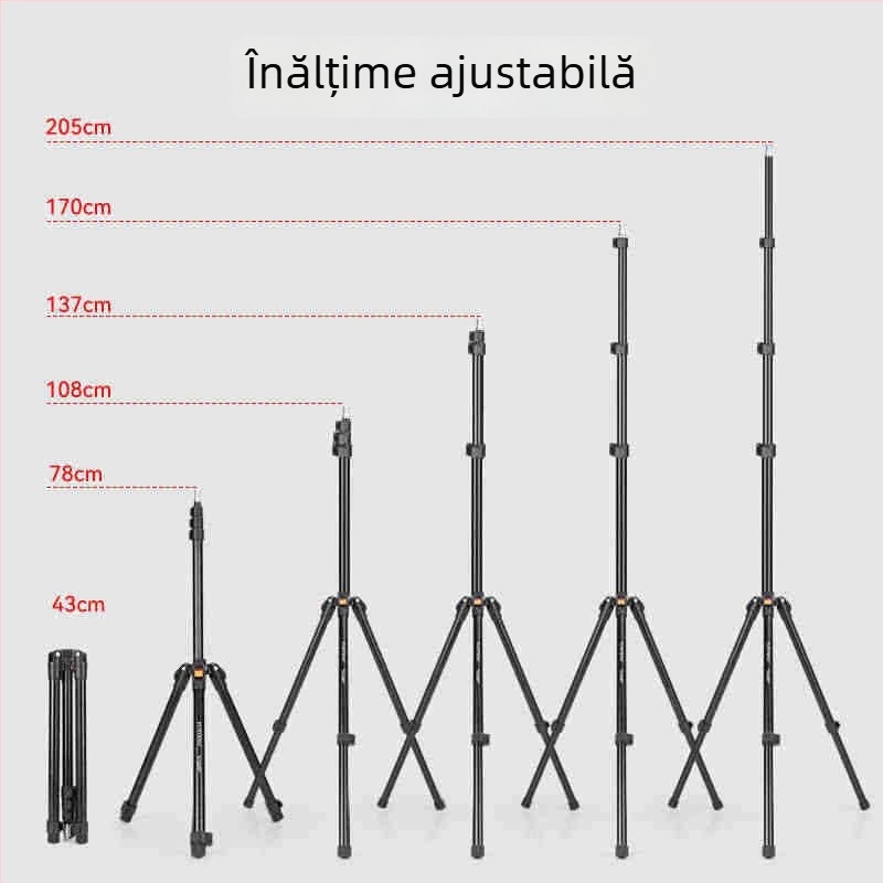 Yunteng 5228 Trepied pentru fotografie din aliaj de aluminiu, design anti-pliere, cap adaptor, sarcină 2-5 kg