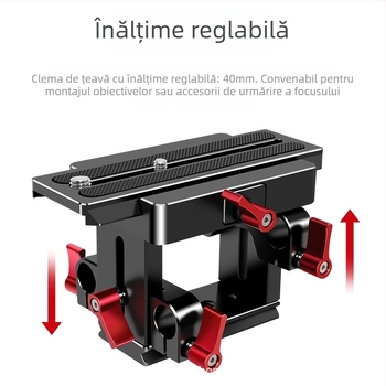 Sistem de rail pan-tilt pentru cameră, aliaj de aluminiu, 819 g, compatibilitate generală, Paknadino