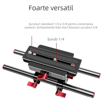 Sistem de rail pan-tilt pentru cameră, aliaj de aluminiu, 819 g, compatibilitate generală, Paknadino