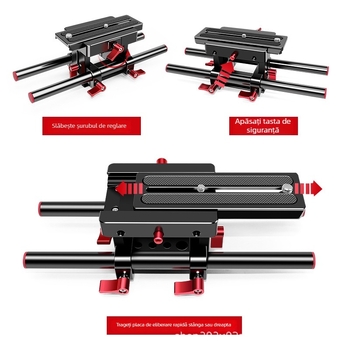 Sistem de rail pan-tilt pentru cameră, aliaj de aluminiu, 819 g, compatibilitate generală, Paknadino