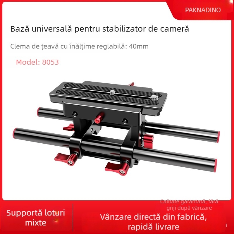 Sistem de rail pan-tilt pentru cameră, aliaj de aluminiu, 819 g, compatibilitate generală, Paknadino