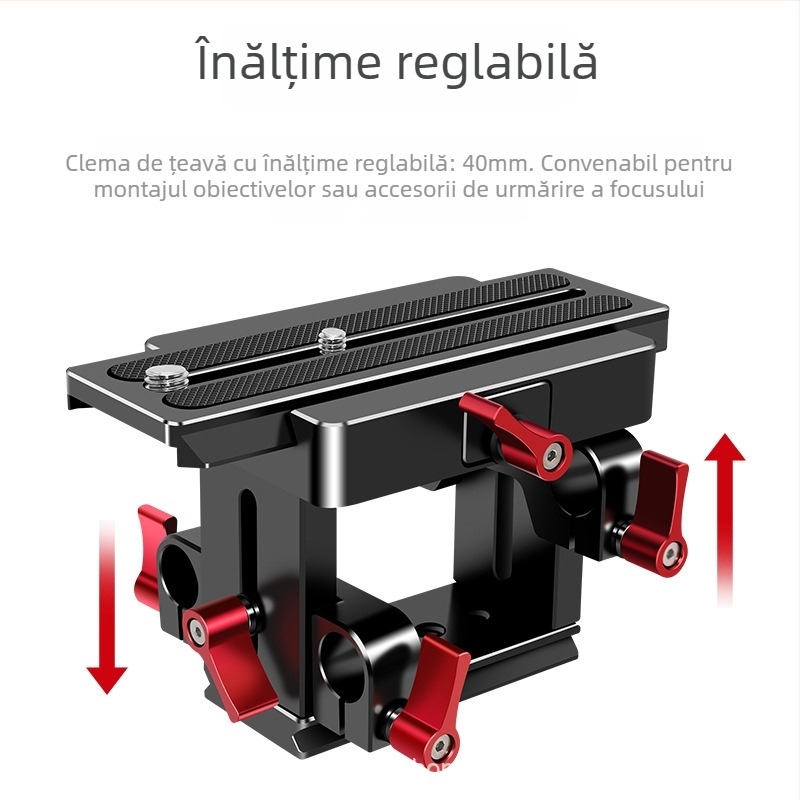 Sistem de rail pan-tilt pentru cameră, aliaj de aluminiu, 819 g, compatibilitate generală, Paknadino