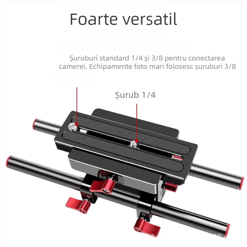 Sistem de rail pan-tilt pentru cameră, aliaj de aluminiu, 819 g, compatibilitate generală, Paknadino