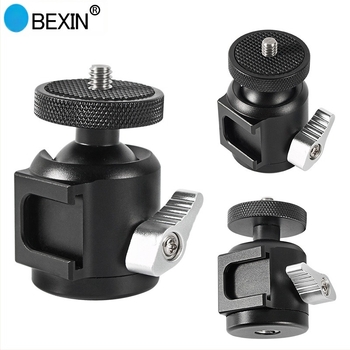 BEXIN mini suport rece pentru pantof cu cap bal din aliaj de aluminiu, pentru camere DSLR și accesorii, rotație 360° orizontal/vertical, greutate 0,098 kg