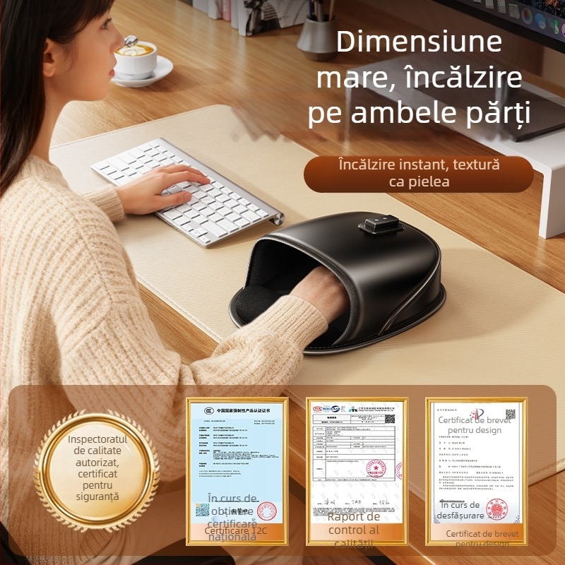 Pad de mouse din piele, încălzit, cu încălzire pentru mâna, față unică, model 06075803