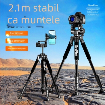 NP-910A Trepied pentru Cameră cu Cap 3D Gimbal, Aluminiu, 5 Secțiuni, Capacitate de Încărcare 11–15 kg