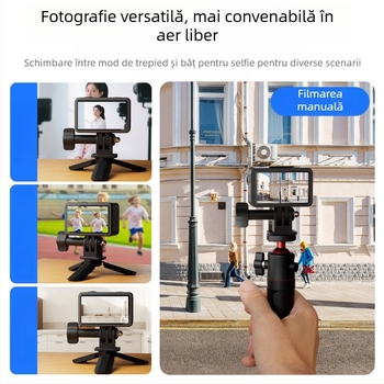 Trepied pentru DJI Pocket 3 Mini cu tijă telescopică și suport de birou, material fibră de nylon, greutate 44 g, sarcină maximă sub 2 kg