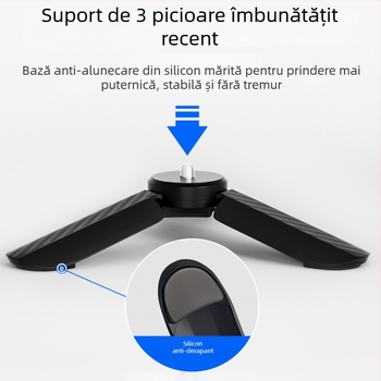 Trepied pentru DJI Pocket 3 Mini cu tijă telescopică și suport de birou, material fibră de nylon, greutate 44 g, sarcină maximă sub 2 kg