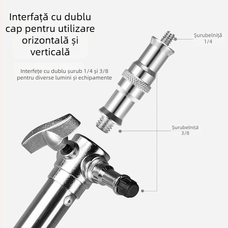Morning sea suport pentru lumină cu suspensie cu aer, din oțel inoxidabil, 3 secțiuni, 3D gimbal, încărcare >20 kg, nivel profesionist