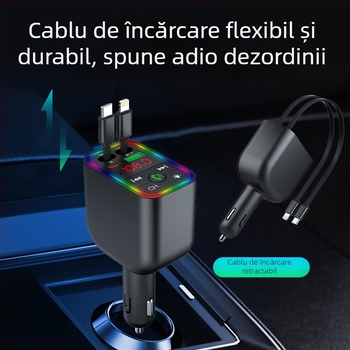 Receiver MP3 Bluetooth pentru mașină, model Y3, afișaj OLED, radio FM, alimentare 12V/24V
