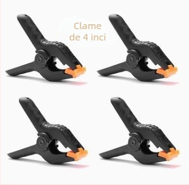 Clips de fotografie pentru fundal de studio – PVC, universal pentru fundaluri și hârtie difuză, set de 4 bucăți, greutate 0,2 kg