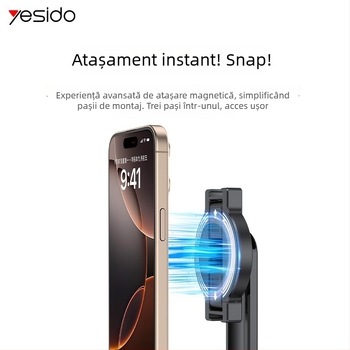 Yesido selfie magnetic pentru telefon cu trepied din aliaj de aluminiu, telecomandă Bluetooth, stabilizare a imaginii, material ABS + aliaj de aluminiu + magnet N52