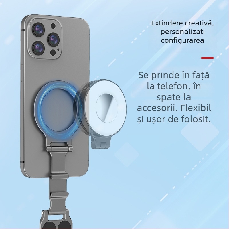 Stativ magnetic pentru fotografie și transmisiuni live — aliaj de aluminiu, universal, anti-tremur, suport de personalizare