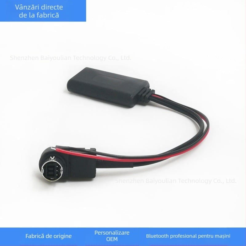 Handsfree Bluetooth pentru radio Alpine 121B236B237B — Bluetooth 5.0, sunet AUX, alimentare 12V, instalare în spatele CD-ului