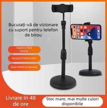 Suport de birou pentru telefon cu bază rotativă, ridicare reglabilă, corp din plastic, opțiune de personalizare