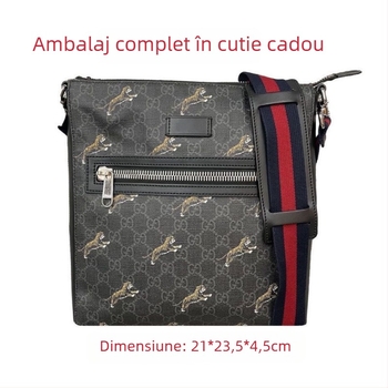 Geantă crossbody pentru bărbați din PVC, impermeabilă, extensibilă, reduce povara, model cu litere, căptușeală din pânză