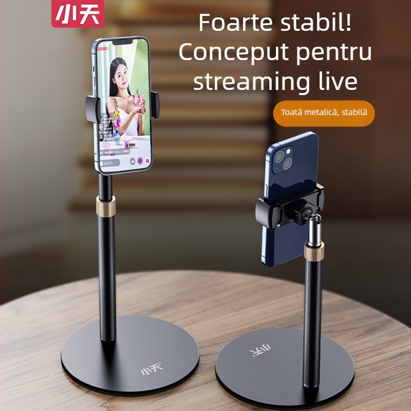 Suport de birou pentru telefon, telescopic, din aliaj de aluminiu + ABS, universal pentru telefoane mobile, personalizabil