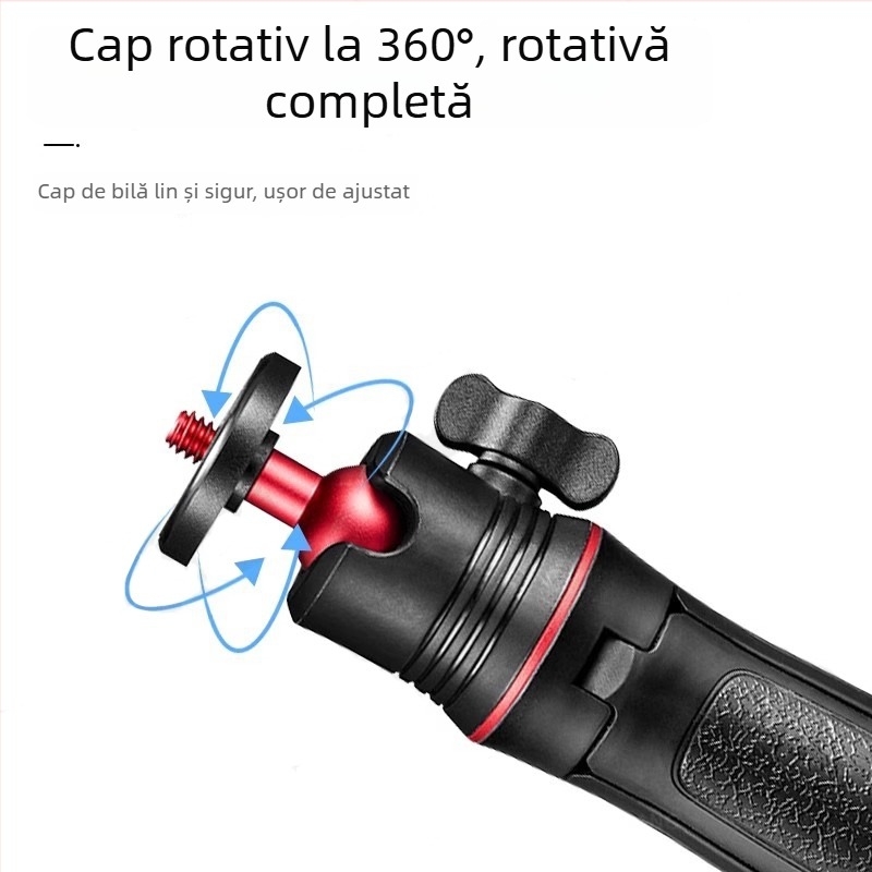 Trepied pentru Insta360 GO3S/GO3 – selfie stick de mână cu 3 secțiuni, ABS/aluminiu, încărcare până la 2 kg, înregistrare stabilă