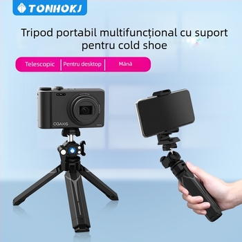 Trepied pentru vlog cu dual cold shoe mounts, extensie de birou portabilă pentru DSLR/mirrorless • Material: Nylon • Capacitate de încărcare: 3 kg • Categoria: Tripod/PTZ