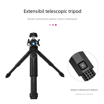 Trepied pentru vlog cu dual cold shoe mounts, extensie de birou portabilă pentru DSLR/mirrorless • Material: Nylon • Capacitate de încărcare: 3 kg • Categoria: Tripod/PTZ