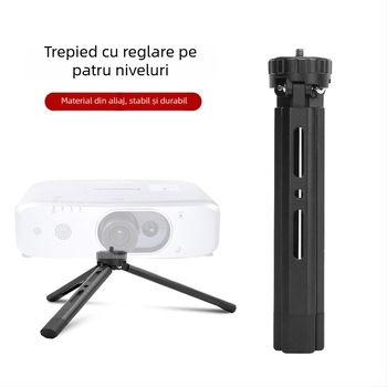 Tripod pentru cameră cu reglaj în patru etape, construcție din aliaj de aluminiu, capacitate de încărcare 6–10 kg, greutate 0,2 kg