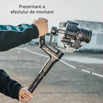 Tripod pentru cameră cu reglaj în patru etape, construcție din aliaj de aluminiu, capacitate de încărcare 6–10 kg, greutate 0,2 kg