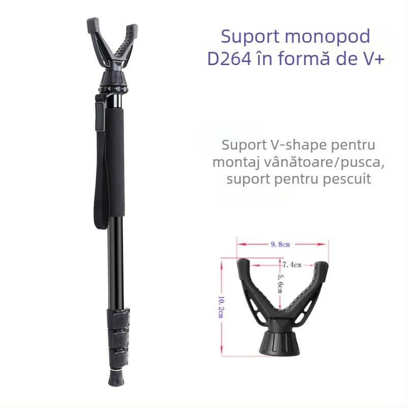 Monopod D264, aliaj de aluminiu, 4 secțiuni, capacitate de încărcare 6 kg