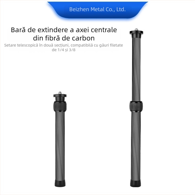Monopod stabilizator cu axă centrală extinsă pentru cameră mirrorless și telefon - fibră de carbon, universal, personalizabil