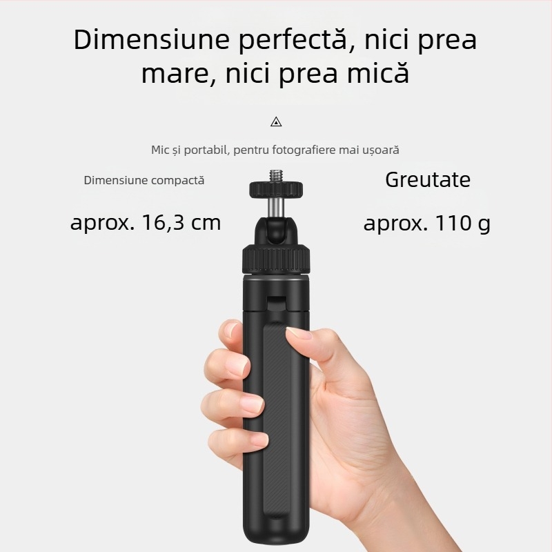 SELIFE Mini Trepied Selfie Stick pentru Insta360X5 / camere de acțiune DJI, 5 secțiuni, aliaj de aluminiu + plastic, încărcare 500 g, greutate 110 g