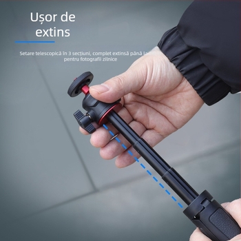 Bară de extensie pentru selfie pentru DJI Action 5 Pro și Osmo Pocket 3, 3 secțiuni, ABS + aliaj de aluminiu, sarcină până la 2 kg