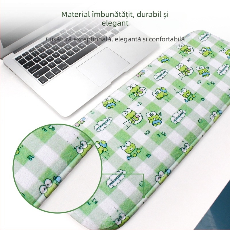 Pad de încheietură pentru tastatură și mouse, căptușit cu fleece, cauciuc natural, antiaderent, model T42