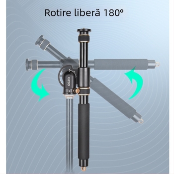Light Age QZSD-YT03 trepied din aliaj de aluminiu cu tijă extensibilă pentru DSLR, filmare și fotografie pe telefon, 3 secțiuni, sarcină 2–5 kg