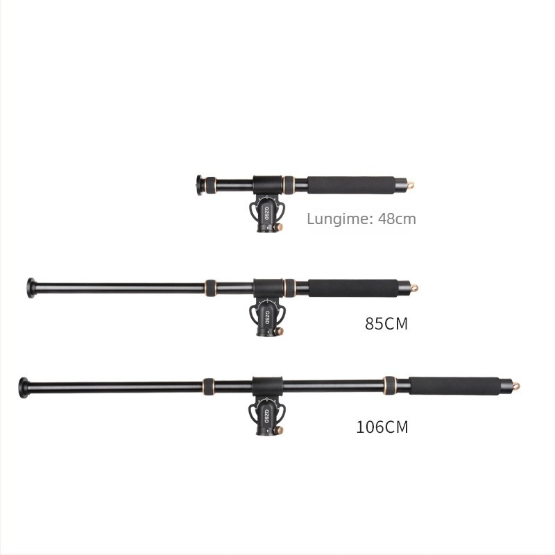 Light Age QZSD-YT03 trepied din aliaj de aluminiu cu tijă extensibilă pentru DSLR, filmare și fotografie pe telefon, 3 secțiuni, sarcină 2–5 kg