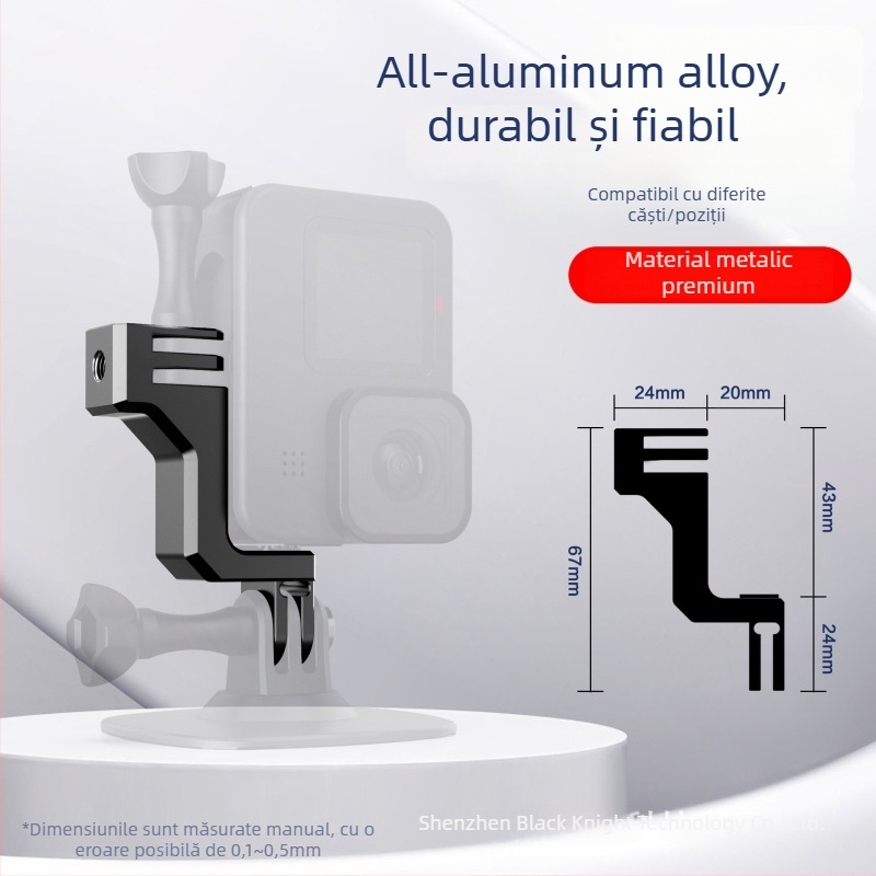 Adaptor vertical pentru GoPro 9/10/11/12 - montaj pe trepied din aliaj de aluminiu, Model AL19