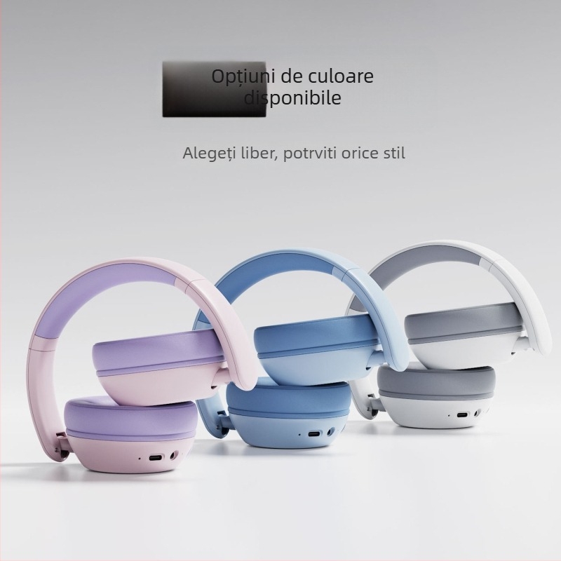 Căști wireless pentru copii, peste urechi – Bluetooth 5.0, cip Qualcomm, rază 10 m, autonomie >8 ore, IPX6