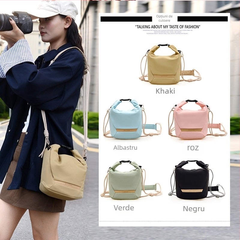 Geantă pentru aparat foto (DSLR/mirrorless) – ultra-ușoară, din nylon, stil crossbody, capacitate mare