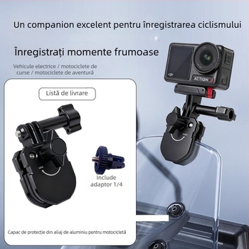 Clip pentru parbrizul motocicletei, aliaj de aluminiu, model A29s, pentru camere de acțiune universale