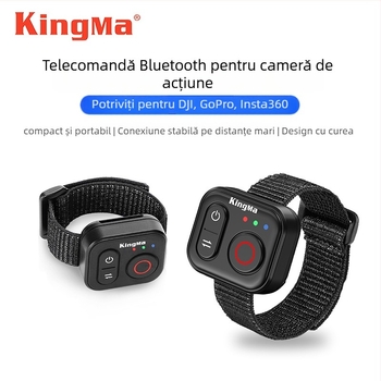 KM-RC04 Telecomandă Bluetooth pentru DJI Action 6, Insta360, GoPro — carcasă ABS, Kingma