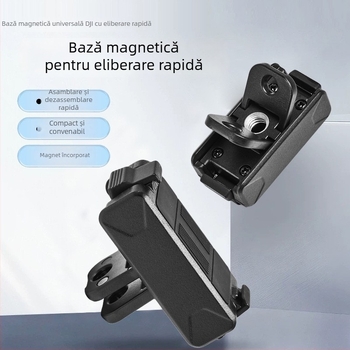 Bază magnetică cu eliberare rapidă, adaptor pliabil pentru DJI Osmo Action/Osmo360 — aliaj de aluminiu + PC, 0,018 kg