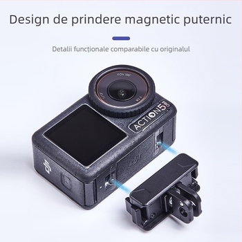 Bază magnetică cu eliberare rapidă, adaptor pliabil pentru DJI Osmo Action/Osmo360 — aliaj de aluminiu + PC, 0,018 kg