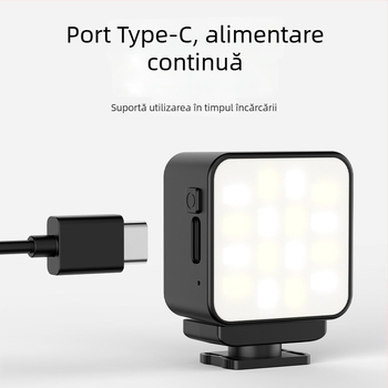 VRIG FD-02/01 Lumină de umplere magnetică pentru DJI Action5 – Material: plastic, versiune PCB, magnet; Compatibil cu Action5