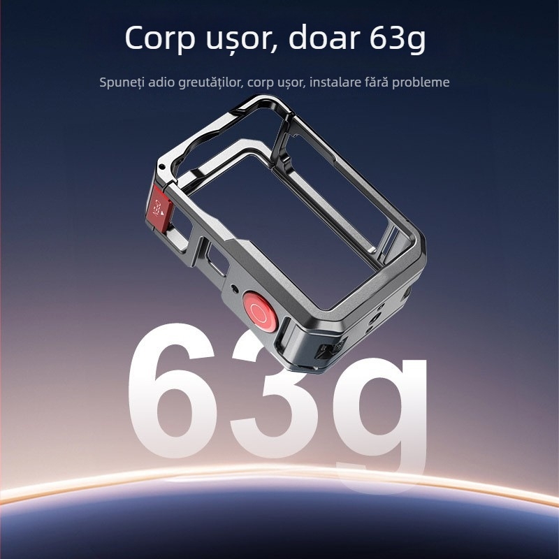 Dji Action6 Rabbit Cage – ramă de protecție din aliaj de aluminiu pentru filmare verticală și orizontală, 63 g, include 1 Rabbit Cage