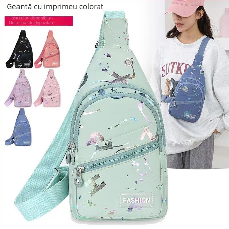 Geantă Crossbody Mini, Stil Stradal, Material Oxford, Închidere cu Fermoar, Buzunar Interior cu Fermoar