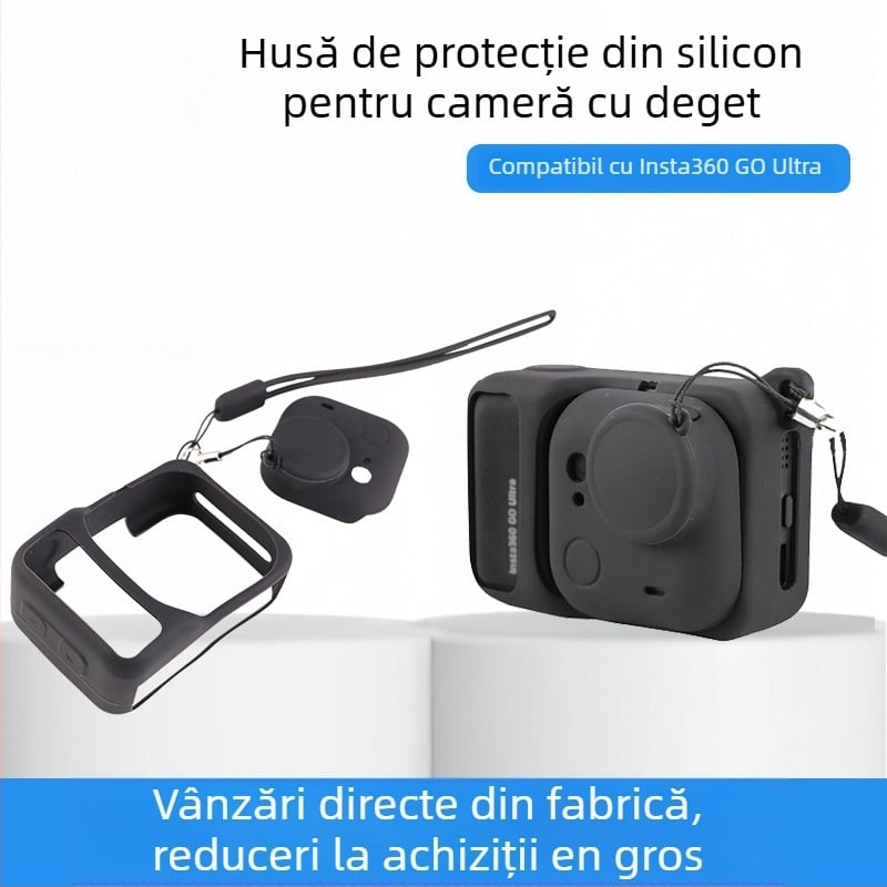Carcasă protectoare din silicon pentru Insta360 GO Ultra – model Shadow stone insta360go ultra; brand Zhanpeng; material silicon; imprimare logo: Da; ambalaj: husă silicon GO Ultra pentru cutia de încărcare