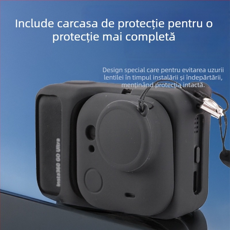 Carcasă protectoare din silicon pentru Insta360 GO Ultra – model Shadow stone insta360go ultra; brand Zhanpeng; material silicon; imprimare logo: Da; ambalaj: husă silicon GO Ultra pentru cutia de încărcare