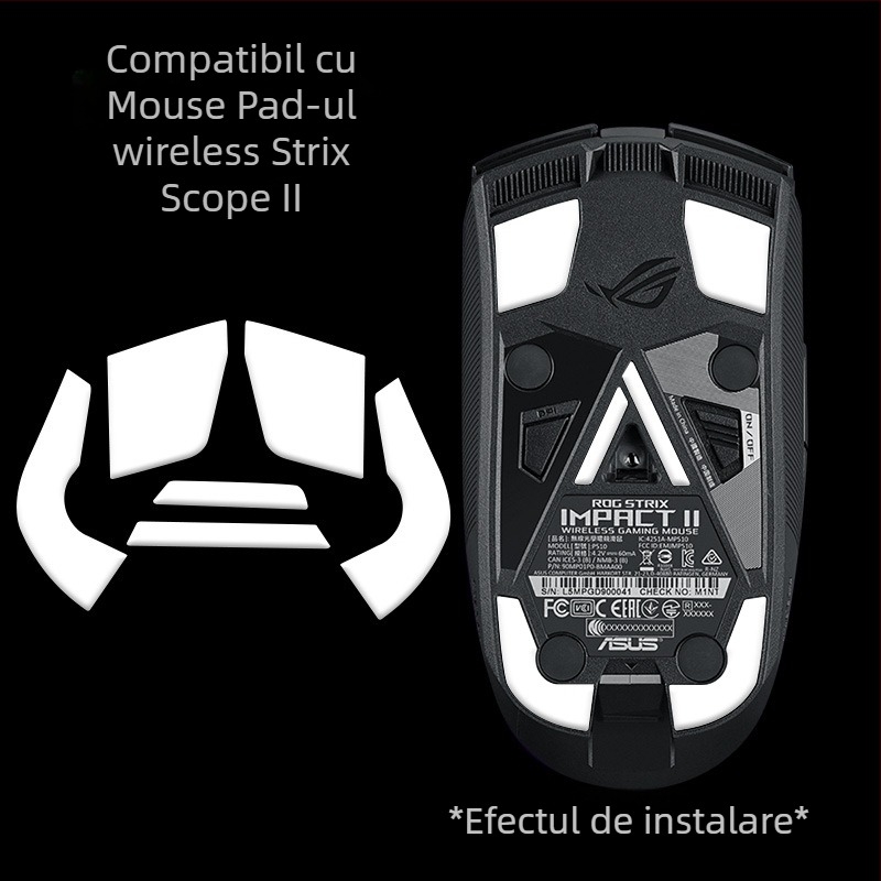 Talpă pentru mouse ASUS ROG Shadow Blade 2 / Moon Blade – teflon cu margine arcuită, antiderapante, rezistente la uzură